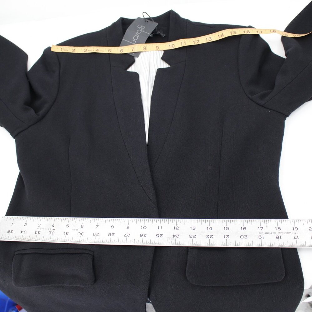 NWT Gibson Blazer Women's large Notch Collar One Button Black Cotton Blend work - Picture 9 of 12